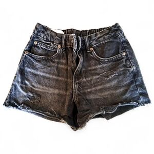 Zara Kids Black Ripped Denim Shorts In Size 12-13Y